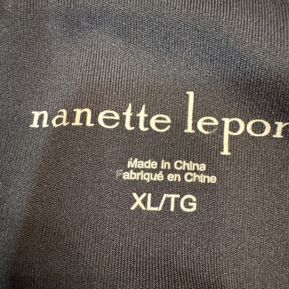 Nanette Lepore XL Black Moto Ribbed‎ Mesh Panel Athletic Leggings - Picture 4 of 7